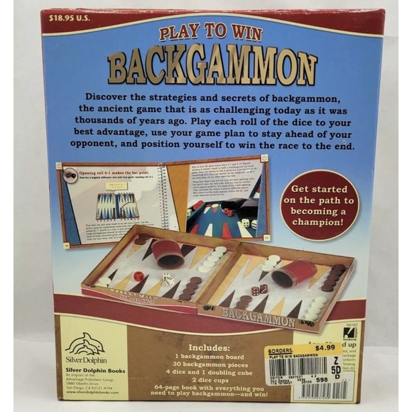 Play to Win Backgammon Boardgame Strategies Secrets Dice Game Silver Dolphin - Picture 2 of 2